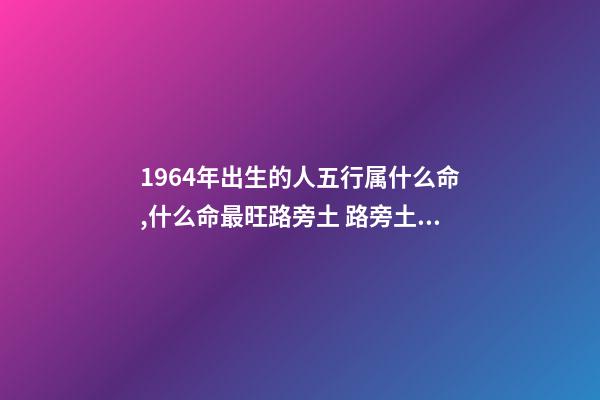 1964年出生的人五行属什么命,什么命最旺路旁土 路旁土命和什么命最配-第1张-观点-玄机派